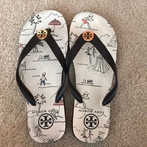 Tory Burch island print sandal